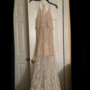 Francesca’s Ivory Lace Maxi Dress